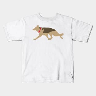 Trotting German shepherd dog Kids T-Shirt